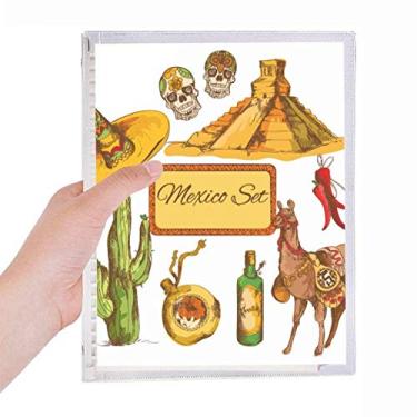 Imagem de Caderno Mexicano Sombrero Pirâmide do deserto Cactus Mexicano Folhas Soltas Diário Recarregável Diário Papelaria