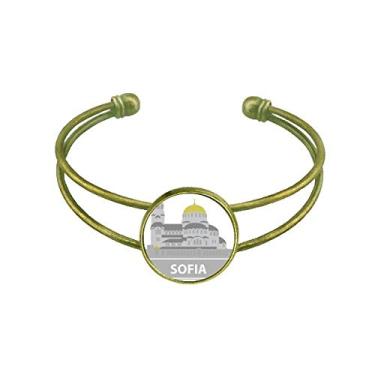 Imagem de Pulseira Sofia Bulgária Cinza Padrão de Marco Pulseira Retro Abrir Joia