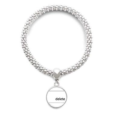 Imagem de Pulseira com símbolo de teclado apagar prata pingente redondo corrente de joias