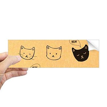 Imagem de DIYthinker Adesivo retangular branco preto cabeça de gato Meow animal para-choque adesivo para janela notebook