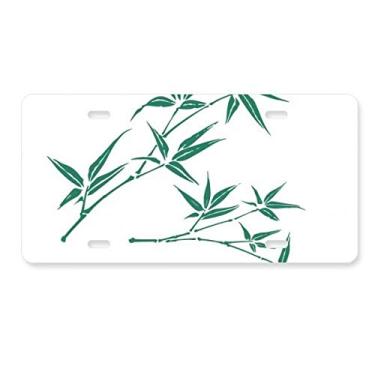 Imagem de DIYthinker Pintura verde cultura bambu placa de licença decoração aço inoxidável automóvel