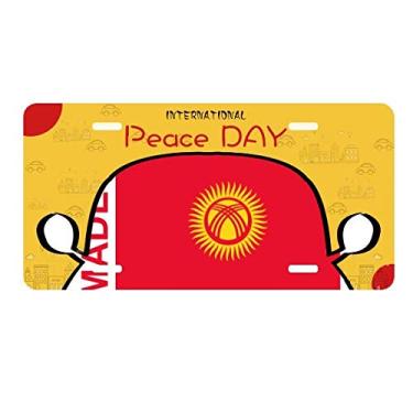Imagem de DIYthinker Placa de licença Made in Kyrgyzstan com etiqueta para decoração de carro, dia da paz