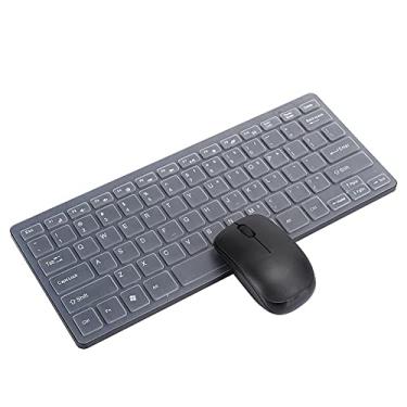 Imagem de Conjunto de mouse de teclado sem fio 2.4G com protetor de teclado receptor USB para notebook Office Gaming Plug and Play