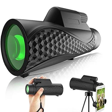 Imagem de 12x42 Monoculars Telescope, HD High Power Compact Monocular Scope BAK4 Monóculos à prova d'água com tripé para celular observação de pássaros, caminhadas, acampamento