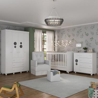 Imagem de Quarto Completo com Colchão, Poltrona de Amamentação e Puff Pimpolho Multimóveis MP4109
