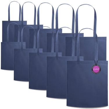 Imagem de Kit 10x Sacolas Ecobag em TNT Premium 37x41cm Termo Selado Malta TopGet