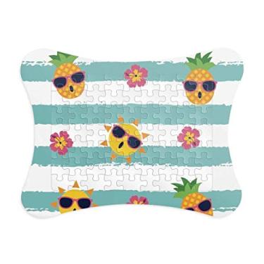 Imagem de Abacaxi Sun Glass Flower River Moldura de quebra-cabeça Decoração de imagem Enfeite de jogo de quebra-cabeça