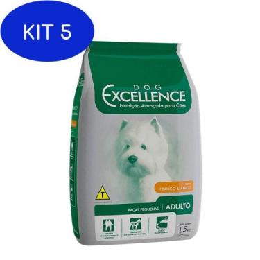 Imagem de Kit 5 Ração Excellence Cães Adultos Raças Pequenas 1.5Kg