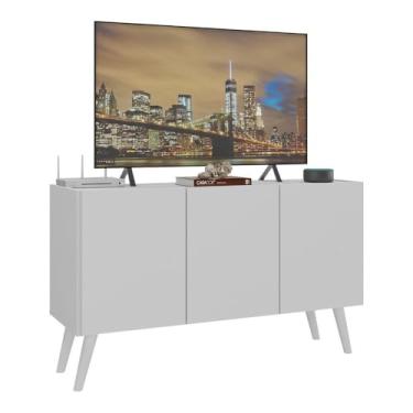 Imagem de Rack Retrô para Tv até 32 Polegadas com 3 Portas Multimóveis Mp1067 Branco