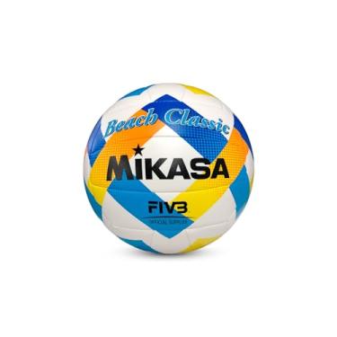 Imagem de BOLA DE VOLEI DE PRAIA BV543C-VXA-Y BRANCO AMARELO E AZUL COSTURADO MIKASA (Substituição VXS-SD)