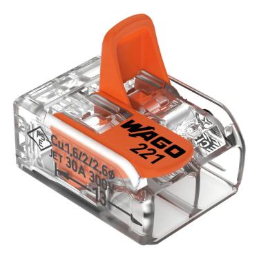 Imagem de Conector Emenda Alavanca C/2 Vias - 0,5 - 6,0mm Ref. 221-612 - Wago Wago