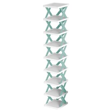 Imagem de Alipis Sapateira Vertical De 9 Camadas Organizador De Sapatos Altos Economizador De Espaço Rack De Armazenamento De Sapatos Estreitos Para Entrada Armário Corredor Azul