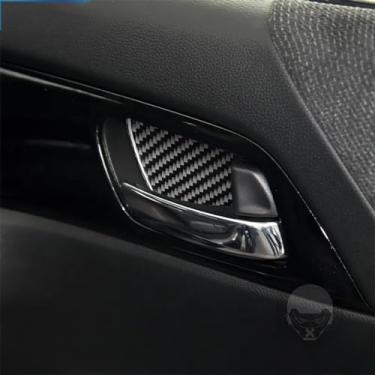 Imagem de Adequado para Honda Accord 2014 2015 2016 2017, tampa de tigela de maçaneta, tigela de maçaneta interna de carro, estilo de fibra de carbono, acessórios de carro