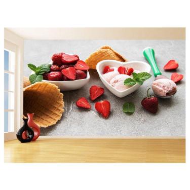 Imagem de Papel De Parede 3D Alimentos Sorvete Verão Massa 3,5M Al373