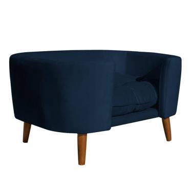 Imagem de Caminha de Pet Veludo Azul Marinho - Vallisa Decor