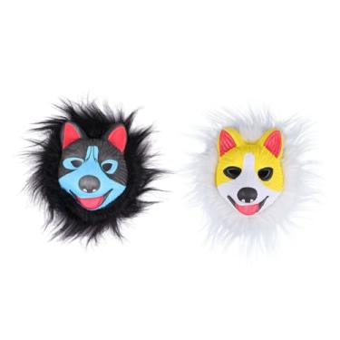Imagem de NAMOARLY 2 Unidades máscara de cachorro criança adereços de baile trajes de halloween para homens mascarar máscara de festa máscara engraçada dia das Bruxas Brinquedo filho Eva