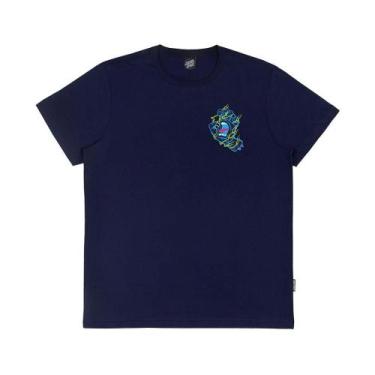 Imagem de Camiseta Santa Cruz Inferno Hand Ss Masculina Azul Marinho