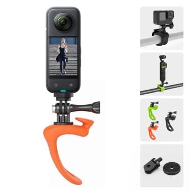 Imagem de BRDRC Alça de suporte de bicicleta Pocket 3 para Insta360 X4, faixa flexível para guidão de motocicleta, caiaque, acessórios para GoPro 13, Osmo Pocket 3 2, para câmera de ação Insta360 X3 Ace Pro Go