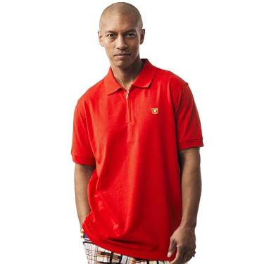 Imagem de STACY ADAMS Camisa polo masculina lisa e elegante, Vermelho (red12), XXG