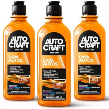 Imagem de KIT 3 Lava Autos Shampoo Autocraft Limpa E Protege Carros E Motos Pro auto 500Ml
