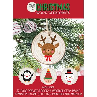 Imagem de Make Your Own Christmas Wood Ornaments: Includes: 32-page Project Book, 4 Wood Slices, Twine, 6 Paint Pots 3ml (0.1fl Oz), Paintbrush, Marker