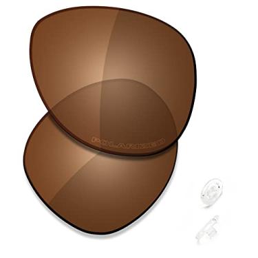 Imagem de SAUCER Lentes de reposição premium e protetores de nariz para óculos de sol Oakley Plaintiff OO4057 High Defense - marrom âmbar polarizado