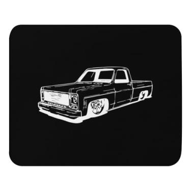 Imagem de Mouse Pad 22.1 cm x 18.0 cm Mousepad Vintage 73-87 Mini C10 Truck Slammed Graphic Gift Retro Cool Automotive Enthusiast Men Women
