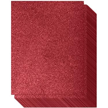 Imagem de Cartolina vermelha com glitter – unilateral – não adesivo – pacote com 20 – 21 x 28 cm – Folhas brilhantes premium para artesanato DIY, projetos de arte, decoração de festa, embalagem de presente – papel brilhante vermelho | 250 g/m²