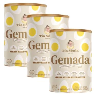 Imagem de Tia Sônia, 3 Gemadas ovo em pó com Canela do Ceilão e Caramelo Tia Sônia 300g cada