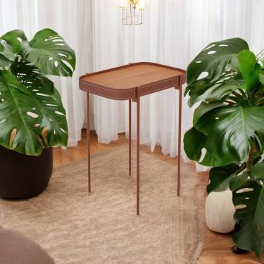 Imagem de Mesa Lateral com Pés de Metal Lagos Nature Cobre