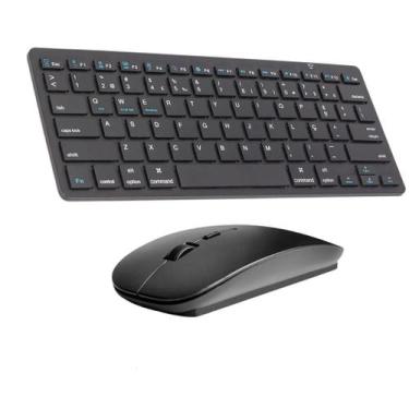 Imagem de Kit Teclado Mouse Bluetooth Conexão Sem Fio Celular Tablet PC Notebook