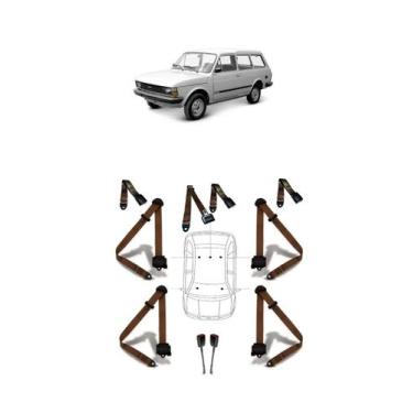 Imagem de Kit cinto de segurança COMPLETO RETRÁTIL para FIAT PANORAMA + fechos -
