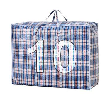 Imagem de 10 Sacolas Paraguai Grande com Zíper Sacola de Feira e Festas 55cm - A
