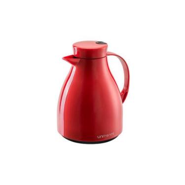 Imagem de Garrafa Térmica Café Chá Paris Vermelha Com Gatilho 1L - Unitermi, 1l,