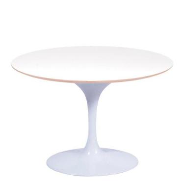 Imagem de Mesa Saarinen Oval Fórmica Branca 235x122cm - Base Branca - mgsaarinen