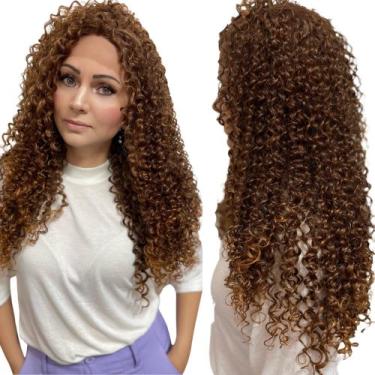 Imagem de Front Lace Peruca Orgânica Cacheada Super Natural 60cm - bbless, choco