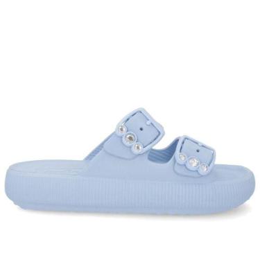Imagem de Chinelo usaflex plataforma poof eva fivela ref al4401, 38, Azul