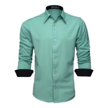 Imagem de Camisa Social Masculina Manga Longa Lisa Slim - LORD FINESSE OUTLET , 