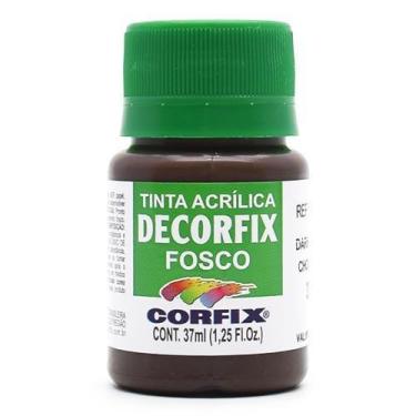 Imagem de Tinta Decorfix Acrílica Fosco 37ml - Corfix, U, 354 DARK CHOCOLATE