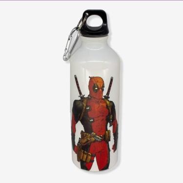Imagem de Garrafa de Alumínio 500Ml Mosquetão Deadpool Marvel Oficial - Zona Cri