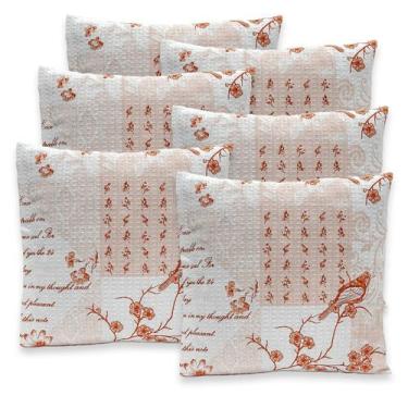 Imagem de Kit 6 Capas de Almofadas Estampadas Piquet Favinho 40x40 C/ Zíper Lind