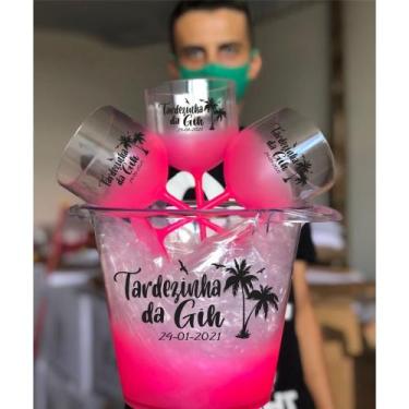 Imagem de Combo 3 taças de gin 580ml degradê + 1 balde de gelo 5 L acrílico pers
