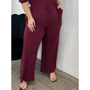 Imagem de Calça Pantalona em malha Viscolycra - FelpsConfeccoes, Pink, GG