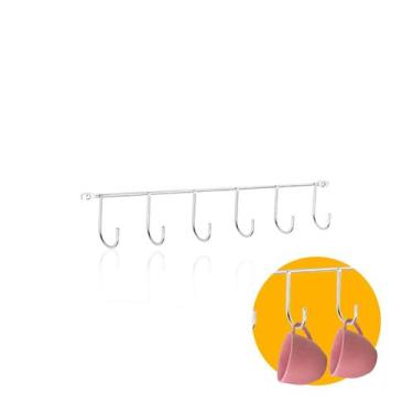 Imagem de Porta Xícaras Simples 6 Ganchos 310 Mm Cromado - Bredal