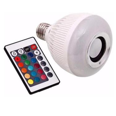 Imagem de Lampada Luz Led Rgb Bluetooth Música Caixa Som Festa - E27