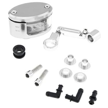 Imagem de Windance Copo de reservatório de óleo fluido de cilindro de embreagem de freio universal para motocicleta (prata)