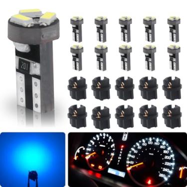 Imagem de Siweex Lâmpadas de gelo LED T5 brancas 74 73 37 2721 painel de instrumentos para carro painel de instrumentos medidor luzes indicadoras com 3/20.3 cm 9 mm T5 Twist Lock Socket Wedge Base, pacote com