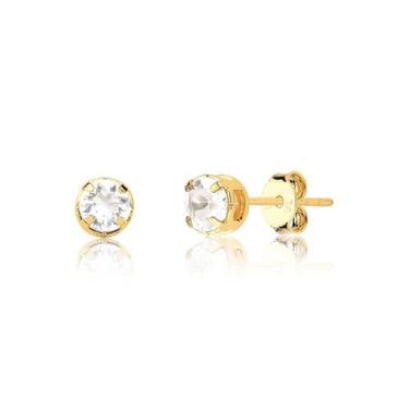 Imagem de Brinco Ponto de Luz de Cristal Revestido em Ouro - VL ACCESSOIRES