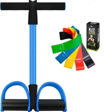 Imagem de Kit Elástico Malhar Extensor Treino Fit + Bands 5 Níveis treino em cas