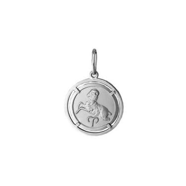 Imagem de Pingente Capricórnio Signos Com Aro em Ouro Branco 18K K150 - Usa Joia